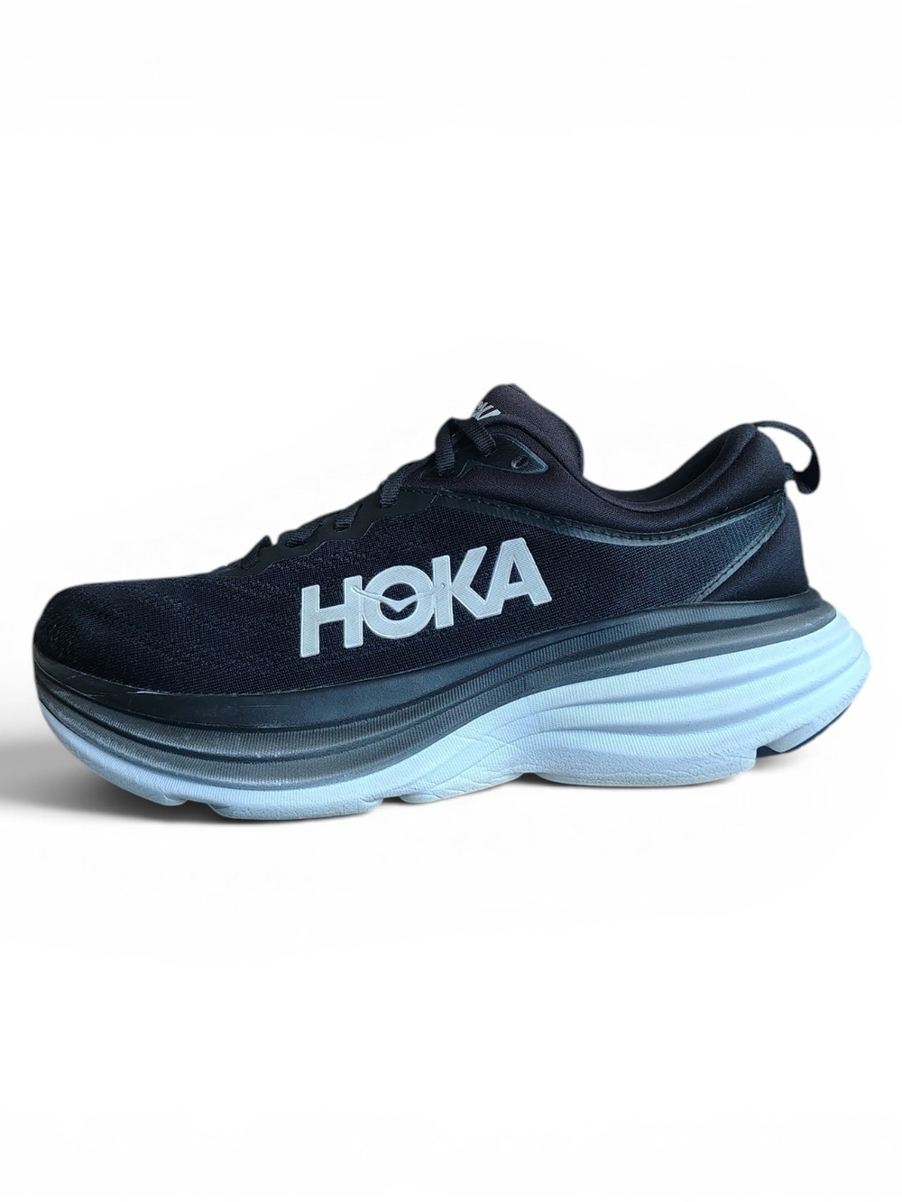 Hoka One One Bondi 8 Women's Black/White Running Sneakers Size 8.5 Wide